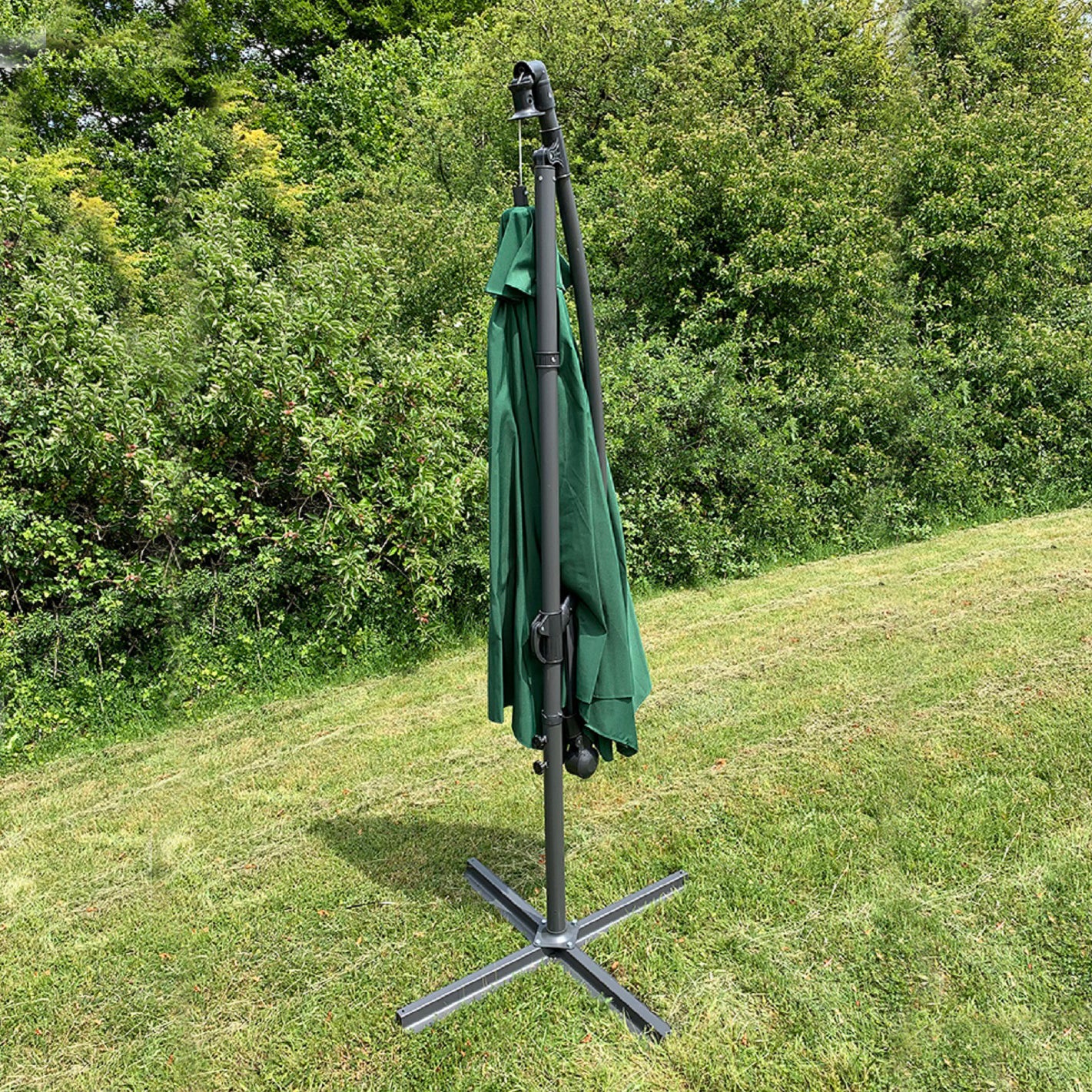 Green Cantilever Garden Parasol