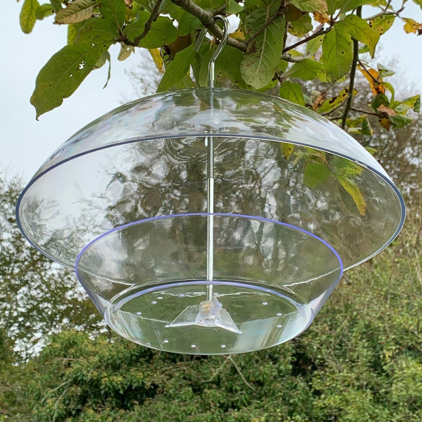 Hanging Bird Feeder with Integral Squirrel Baffle