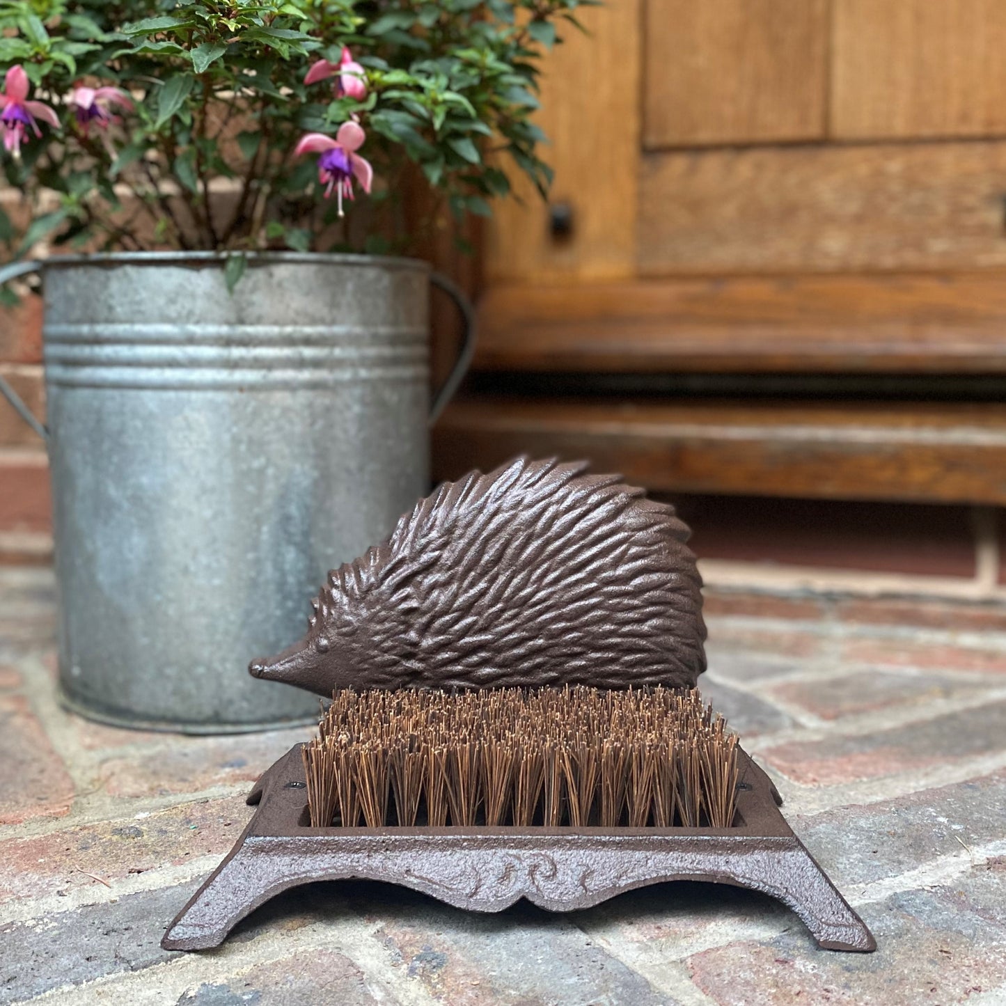 Cast Iron Vintage Style Hedgehog Design Boot Brush Shoe Scraper