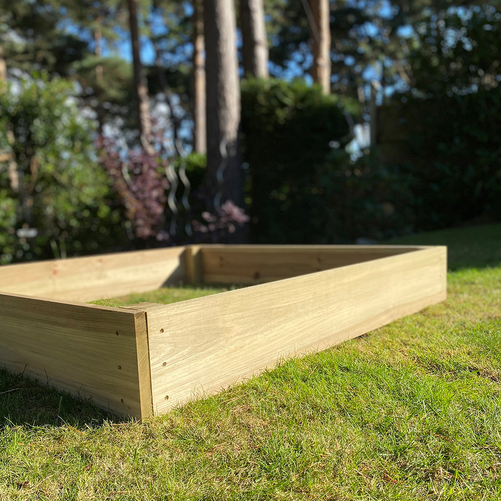 Set of 2 Wooden Raised Vegetable Beds (122cm x 18cm)