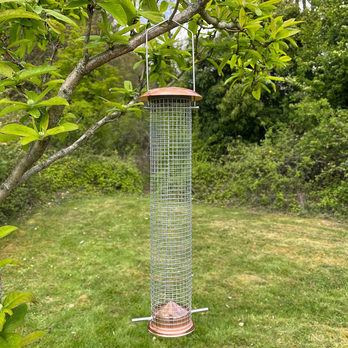 Large Copper Style Hanging Bird Nut Feeder (Set of 4)