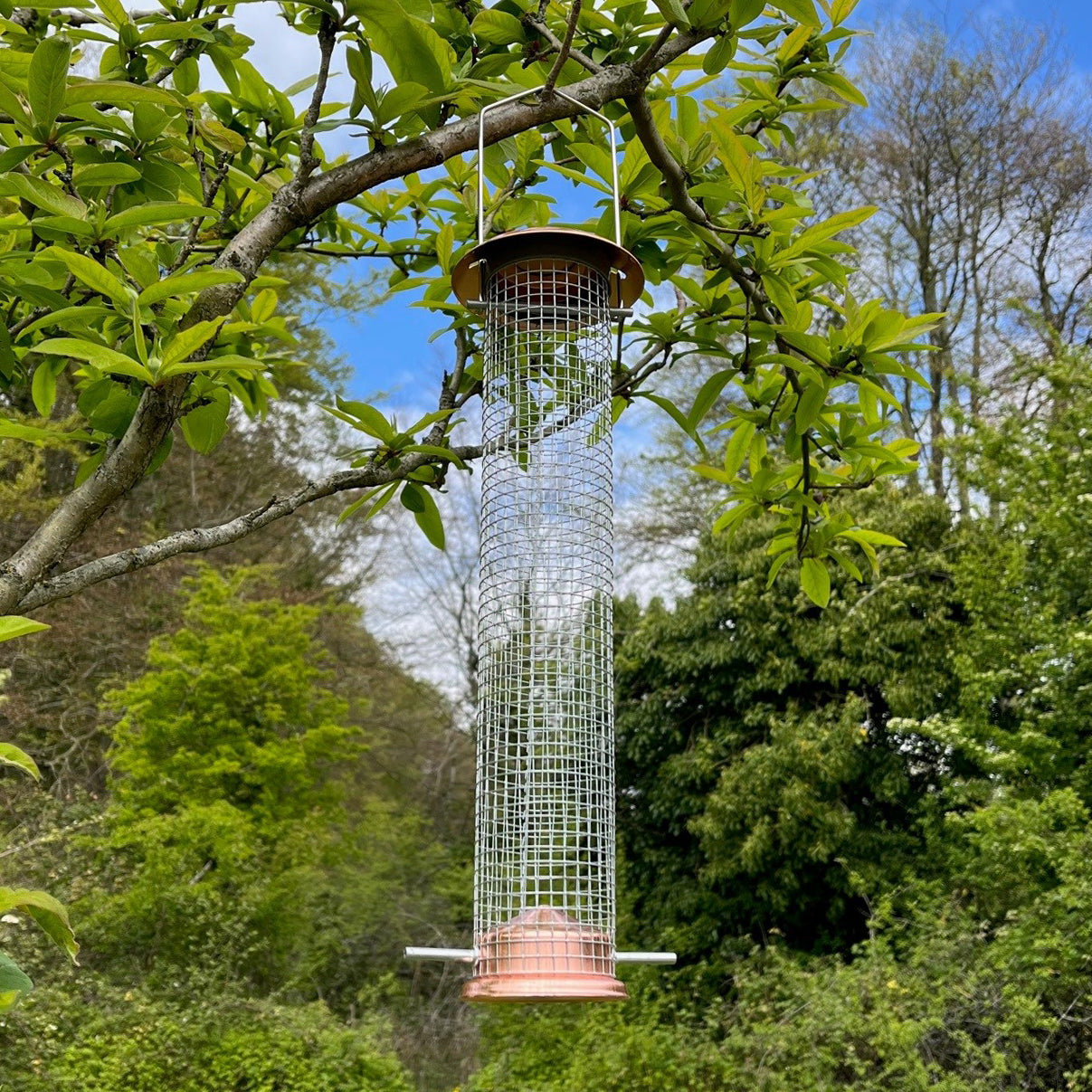 Large Copper Style Hanging Bird Nut Feeder (Set of 4)