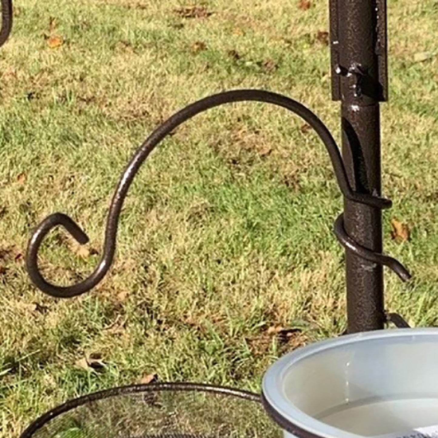 Metal Bird Feeding Station with Copper Style Feeders, Mealworm Tray and Water Dish