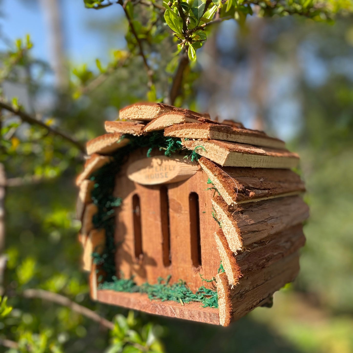 Wooden Hanging Butterfly & Ladybird House Set