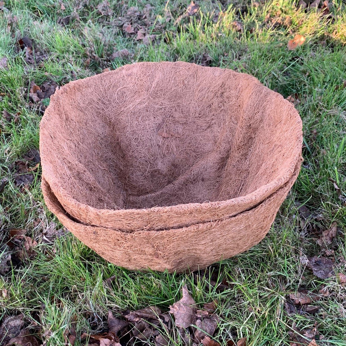 Pack of 2 Round Coco Hanging Basket Planter Liner (40cm)