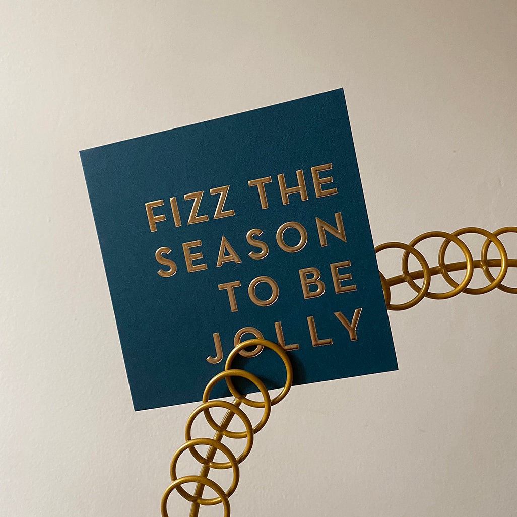 Gold Santa Circle Christmas Card Holder Display