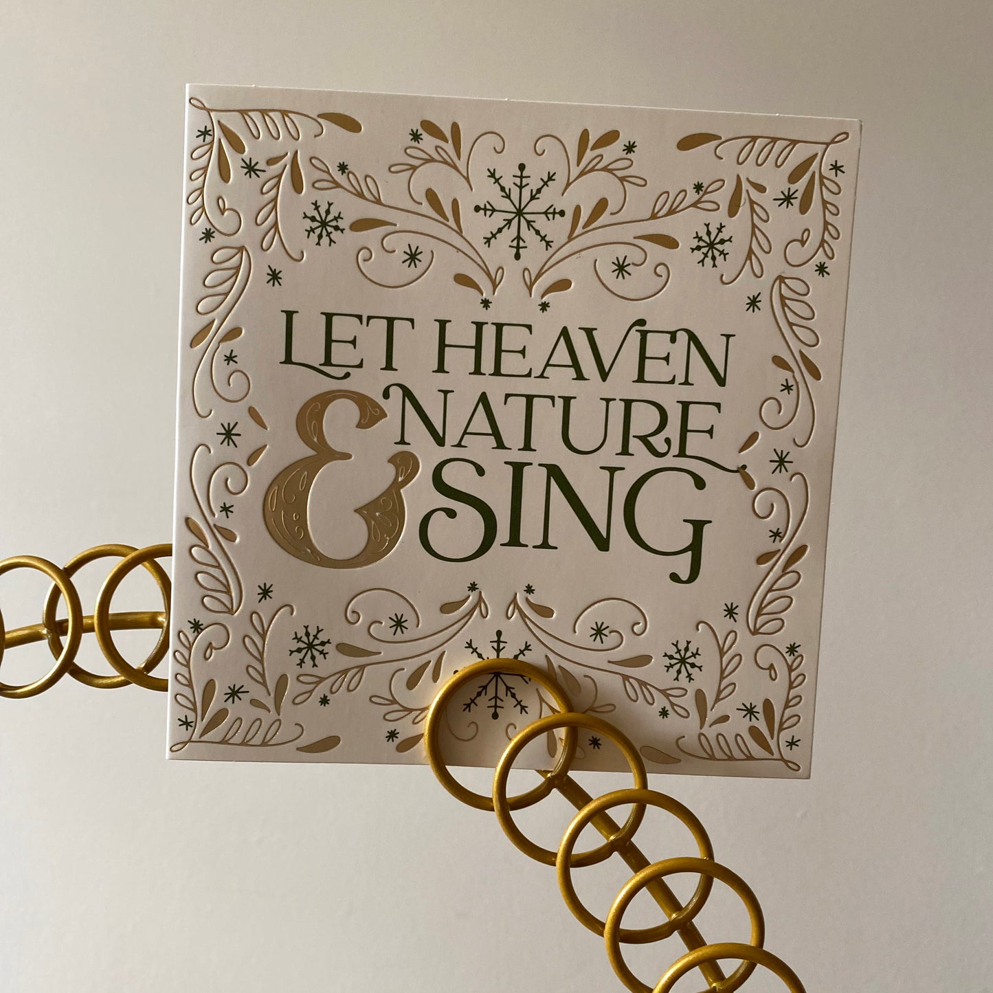 Gold Santa Circle Christmas Card Holder Display