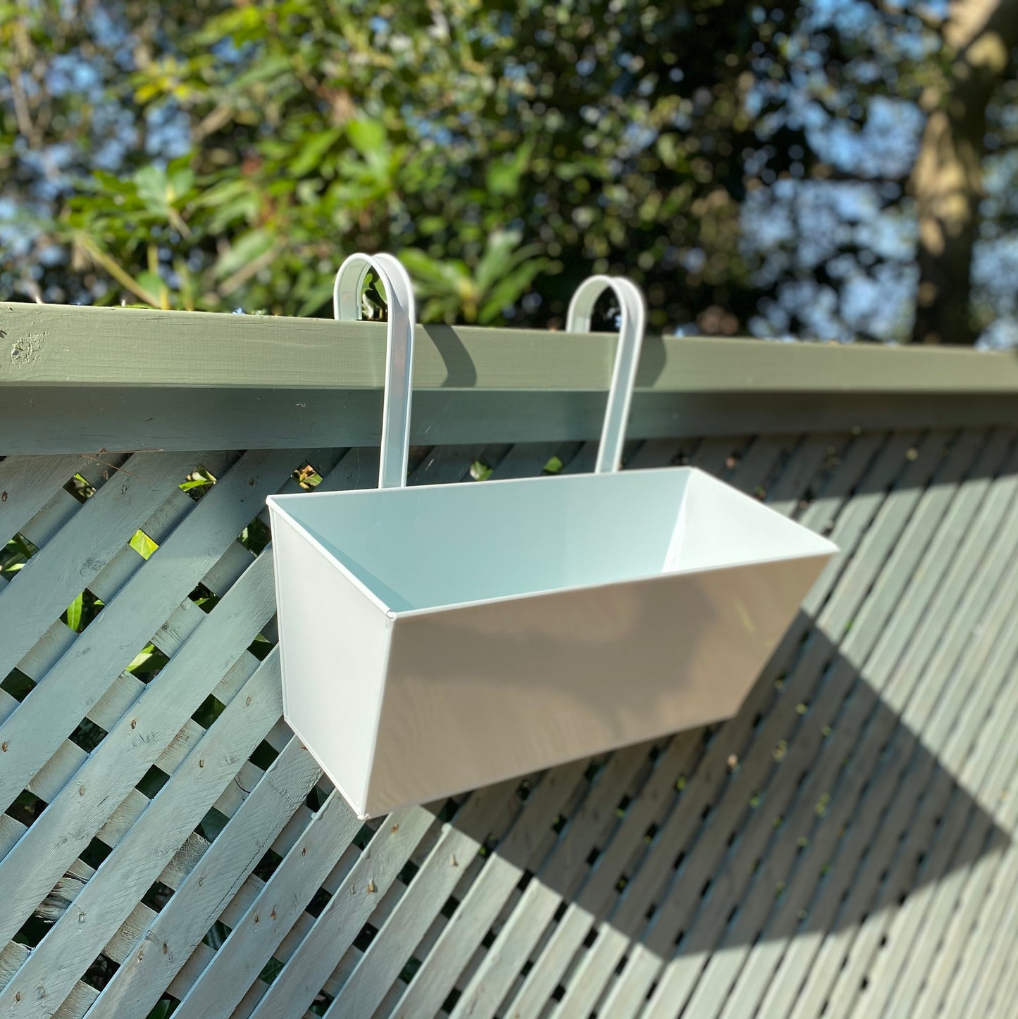 Ice White Balcony Railing Hanging Planters - Pack of 2