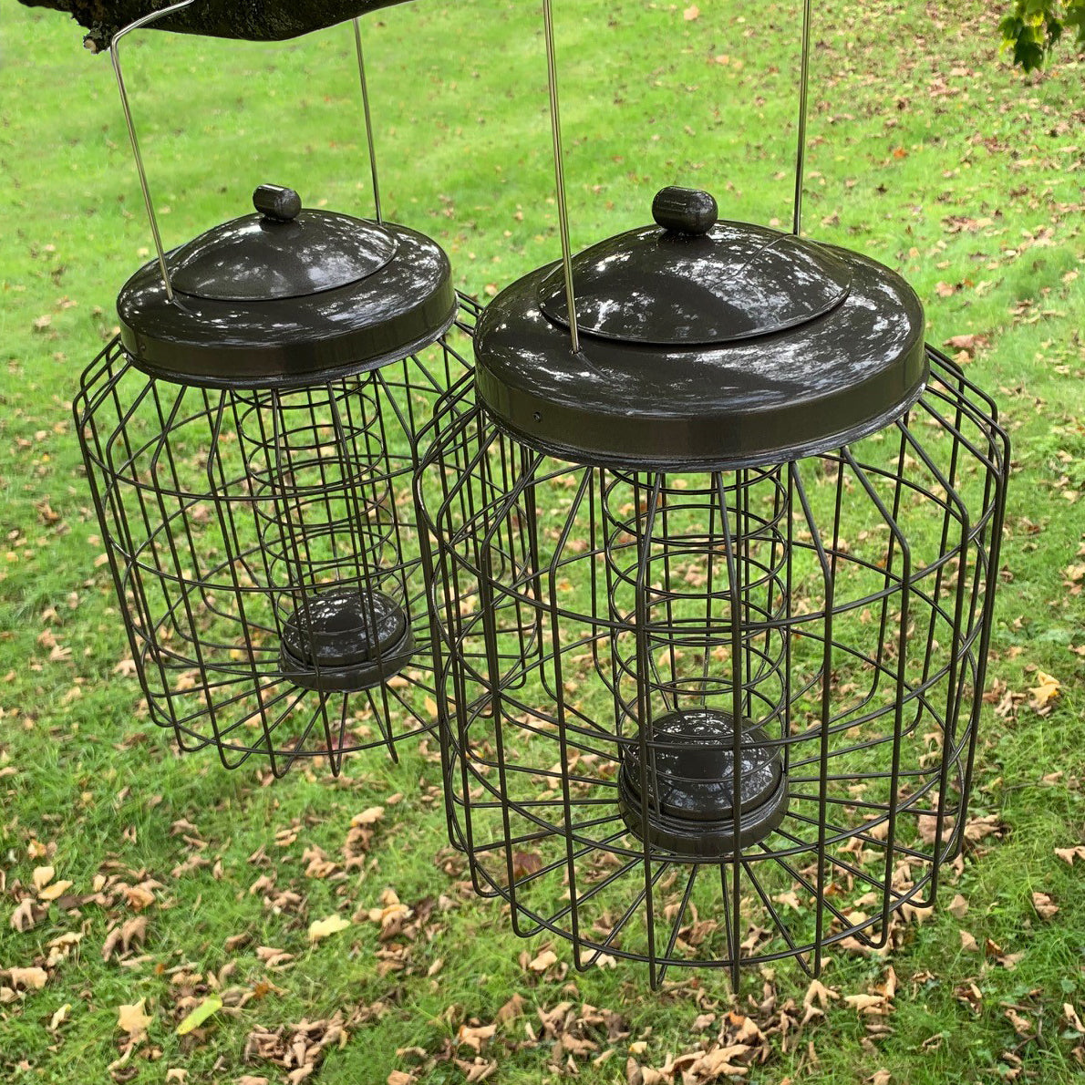 Heavy Duty Squirrel Proof Hanging Bird Suet Fat Ball Feeder (Set of 2)