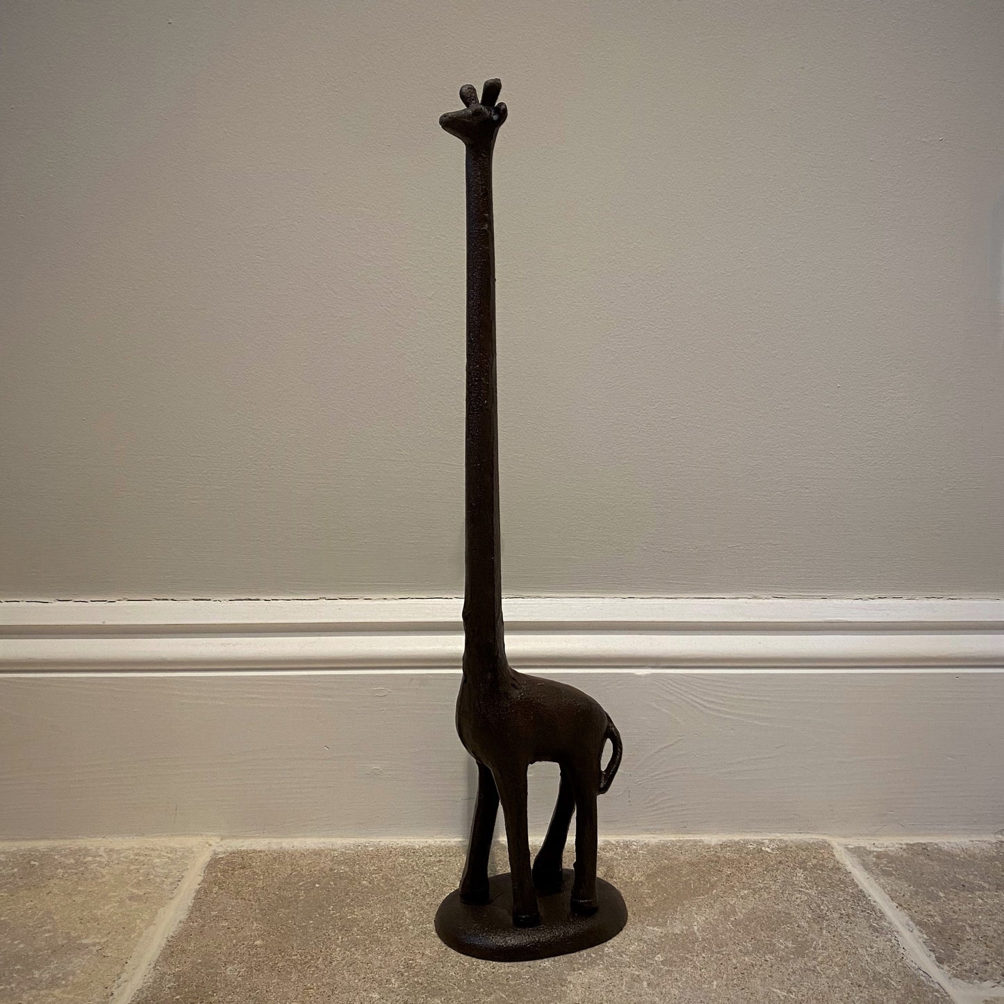 Cast Iron Giraffe Shaped Loo Roll Toilet Paper Holder Store (Set of 2)