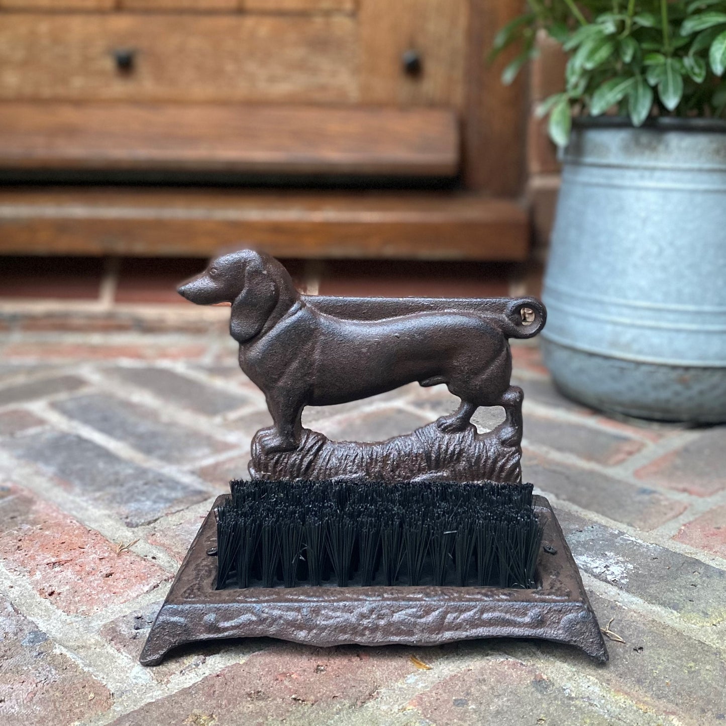 Cast Iron Dachshund Dog Boot Brush Shoe Scraper