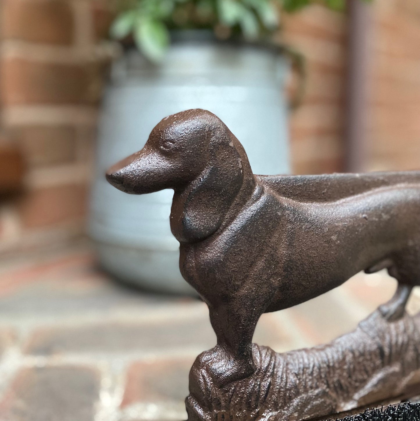 Cast Iron Dachshund Dog Boot Brush Shoe Scraper