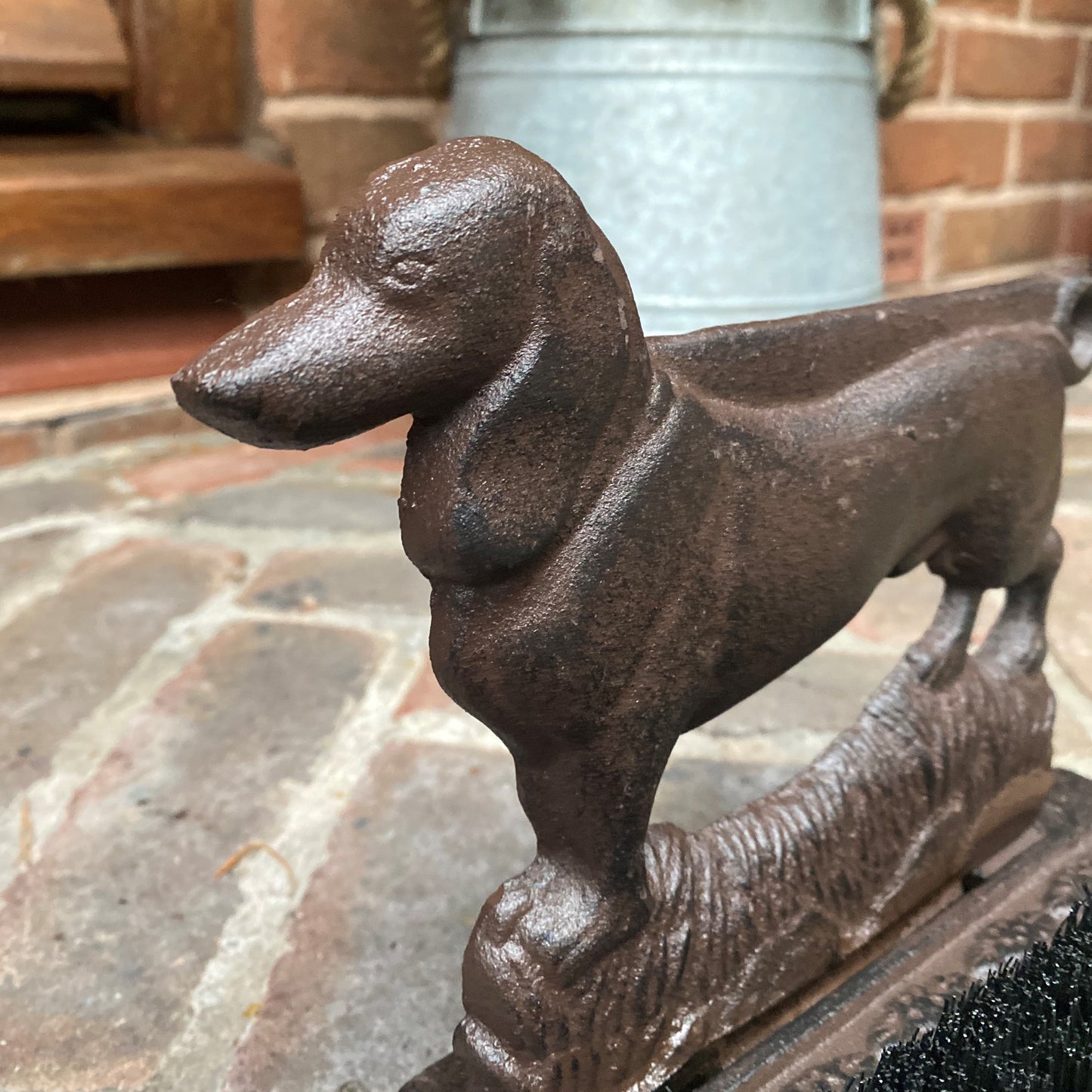 Cast Iron Dachshund Dog Boot Brush Shoe Scraper