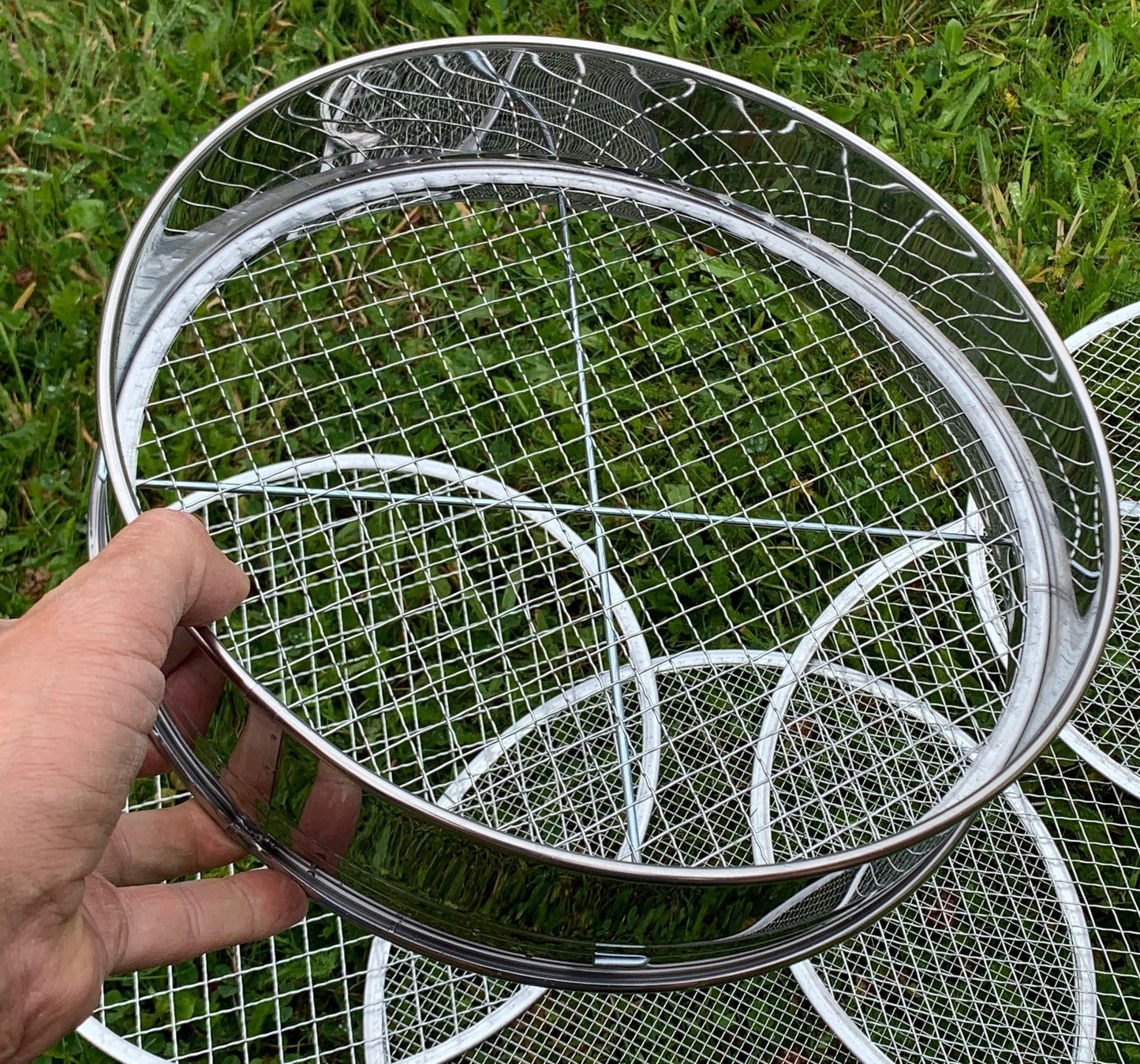 Stainless Steel Soil Sieve with 5 Interchangeable Filters