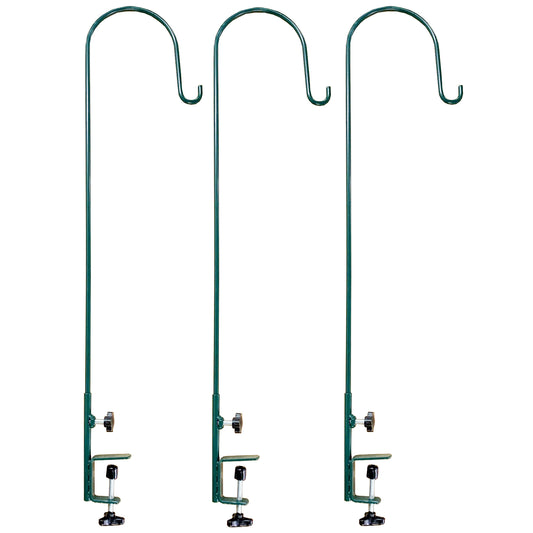 Set Of Three Balcony Or Fence Mounted Hanging Deck Hooks (95cm)