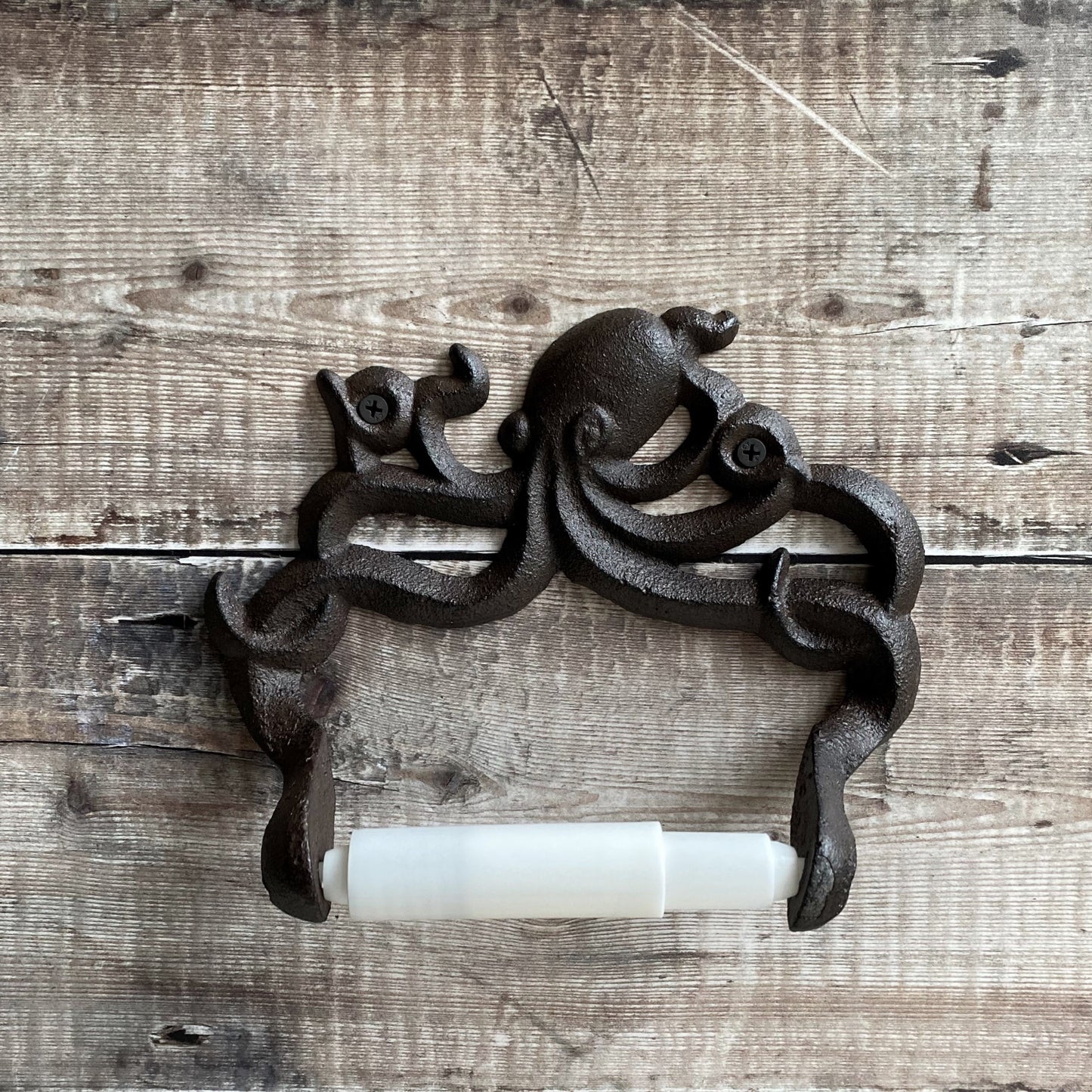 Wall Mounted Octopus Loo Roll Holder in Cast Iron