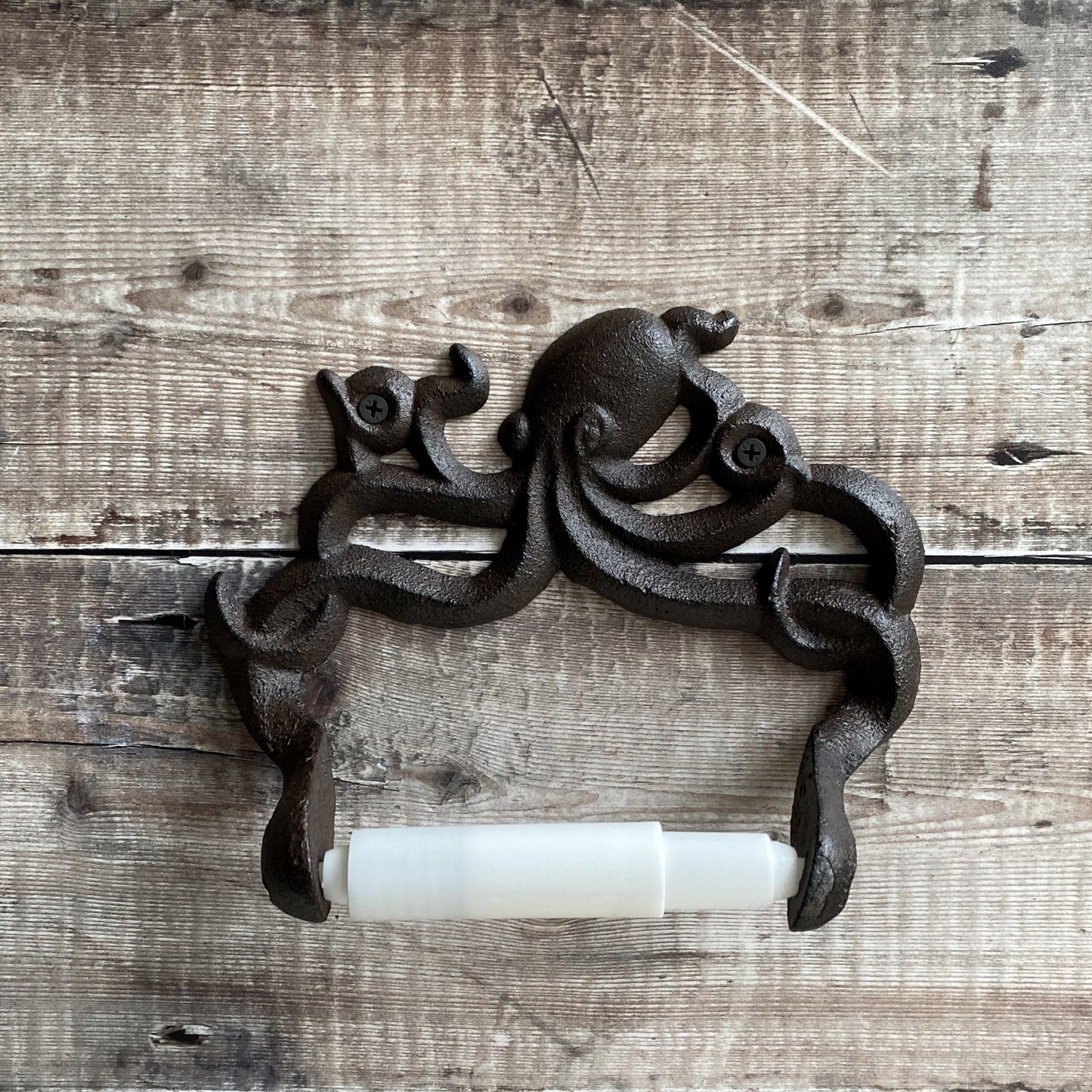 Cast Iron Octopus Wall Dispenser, Floor Loo Roll Holder & Wall Hook