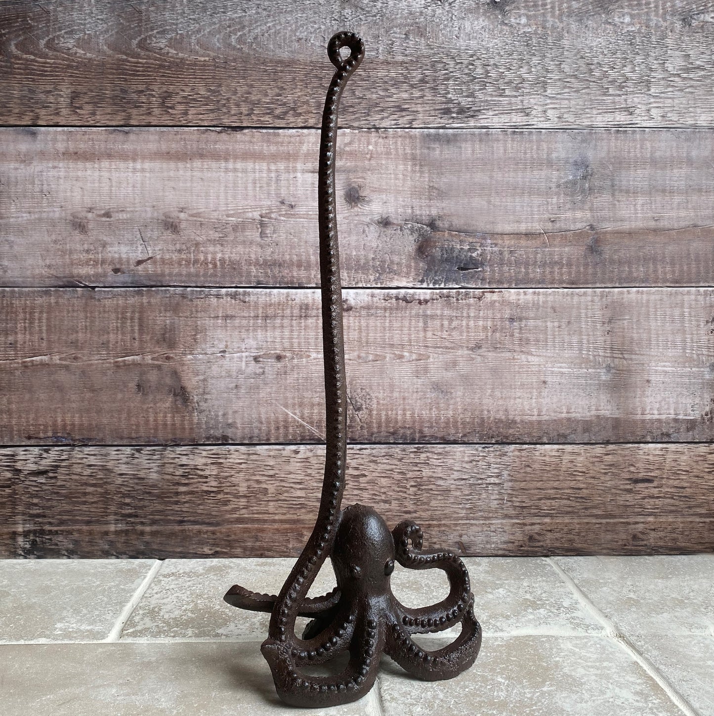 Cast Iron Octopus Shaped Loo Roll Toilet Paper Holder Store (Set of 2)