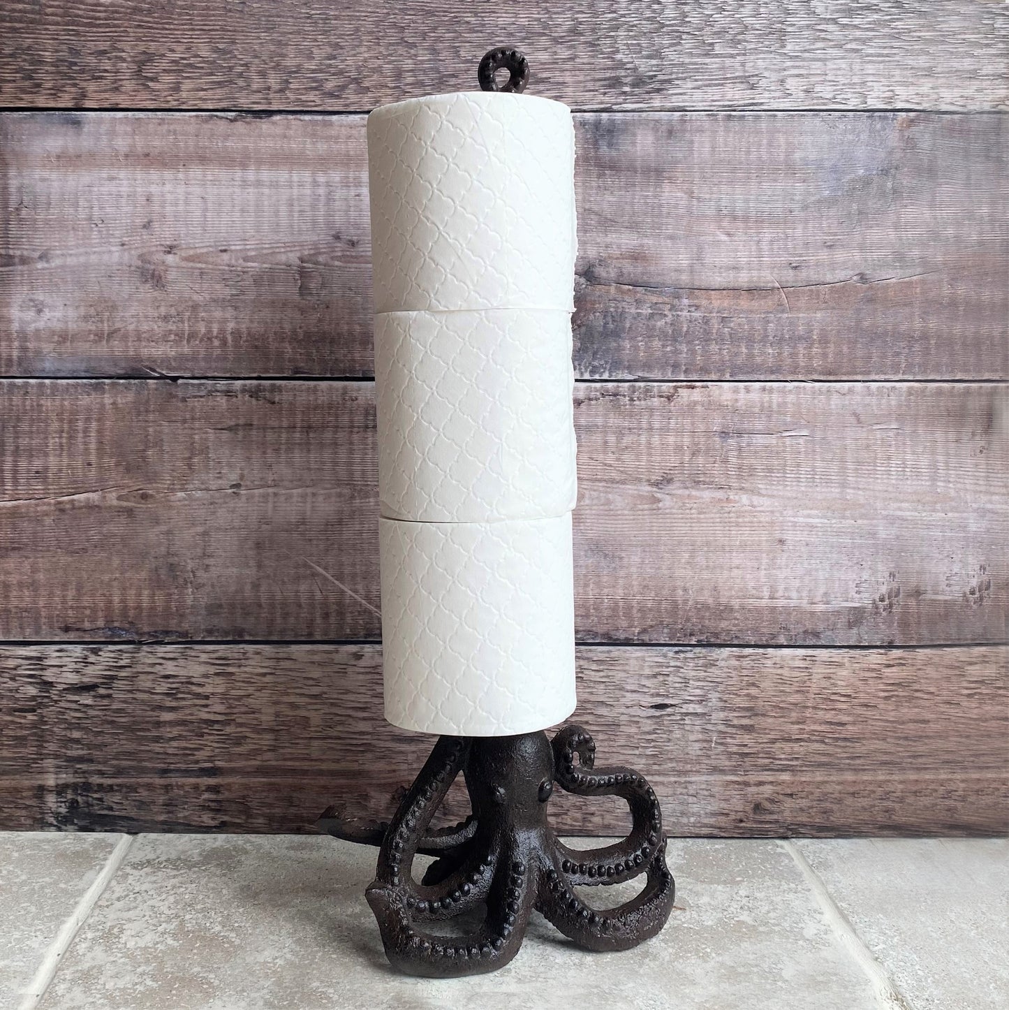 Octopus Loo Roll Holder in Cast Iron (Set of 2)