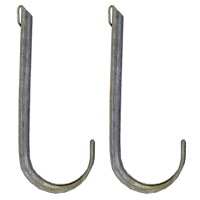 Two replacement metal hangers with a zinc finish, designed for a balcony hanging planter.