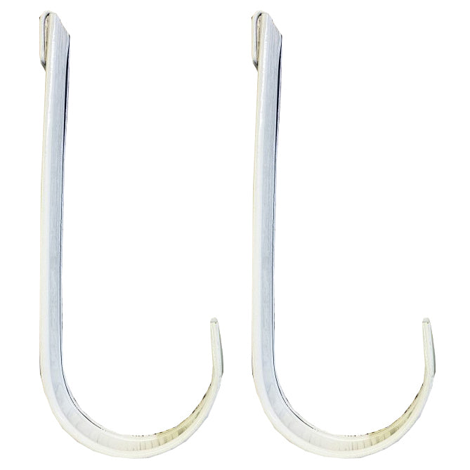 Two ivory white metal replacement hangers for a balcony hanging planter.