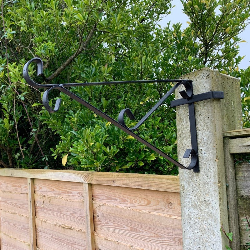 Ornate Hanging Basket Brackets for Concrete Fence Posts (Set of 4)