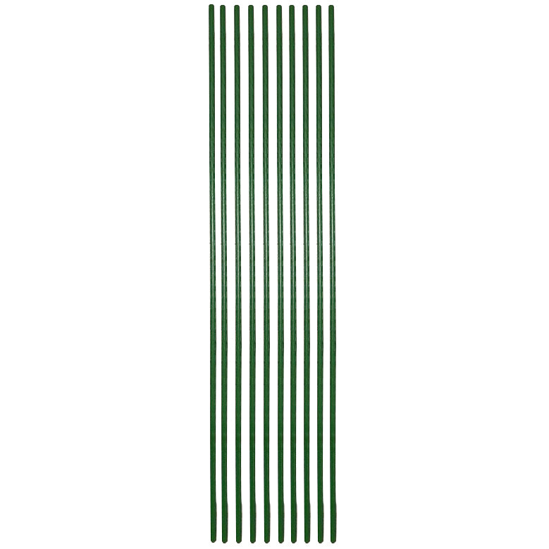Set of 10 Plastic Coated Metal Plant Support Sticks (60cm)