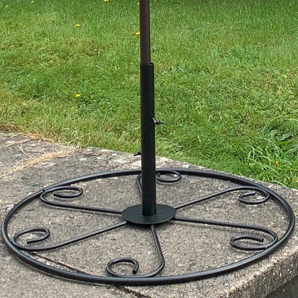 Metal Complete Bird Feeding Station with 4 Feeders & Round Metal Patio Stand