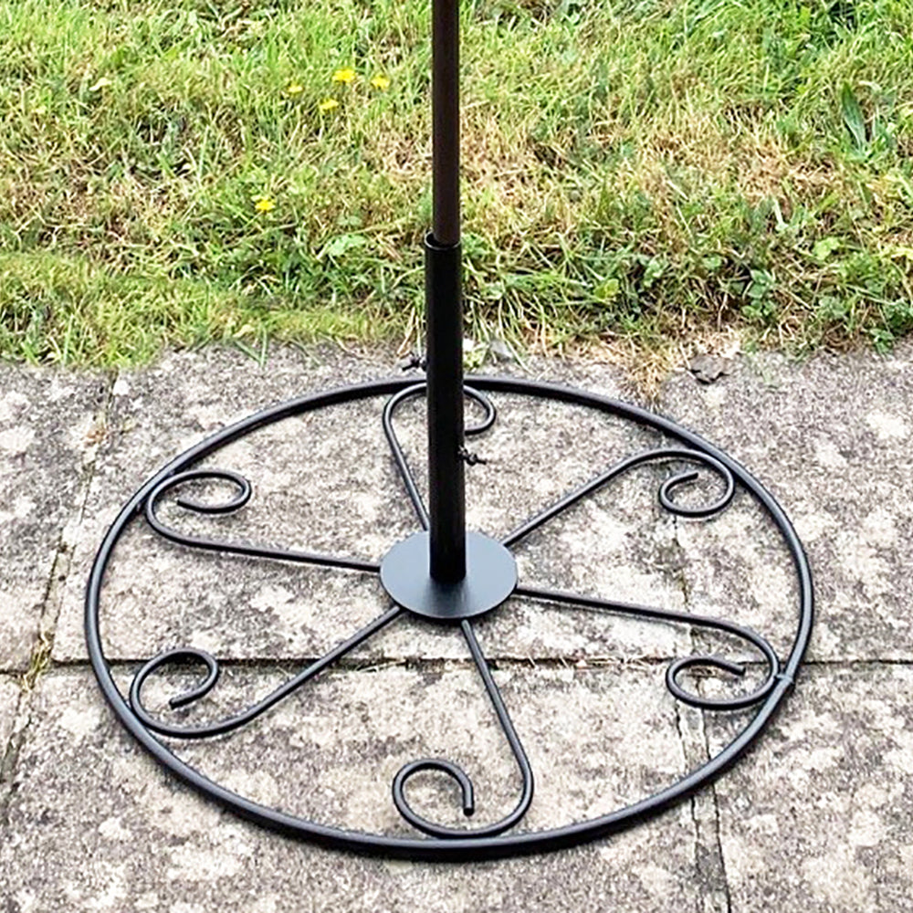 Metal Complete Bird Feeding Station with 4 Feeders & Round Metal Patio Stand