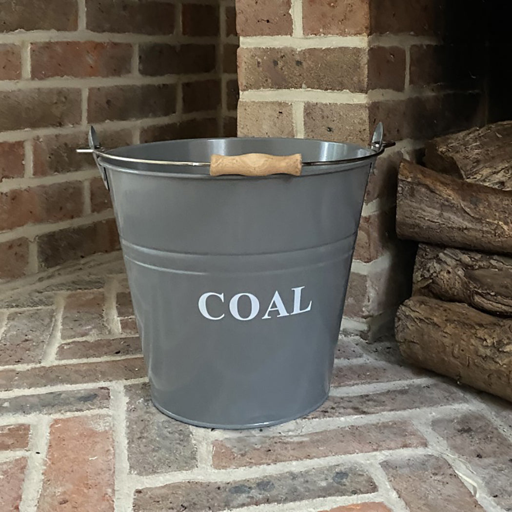 Fireside Coal Bucket & Shovel in French Grey