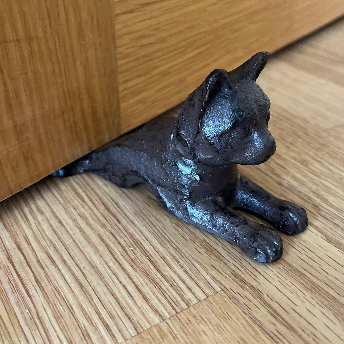 Cast Iron Cat Decorative Door Wedge Doorstop (Set of 2)