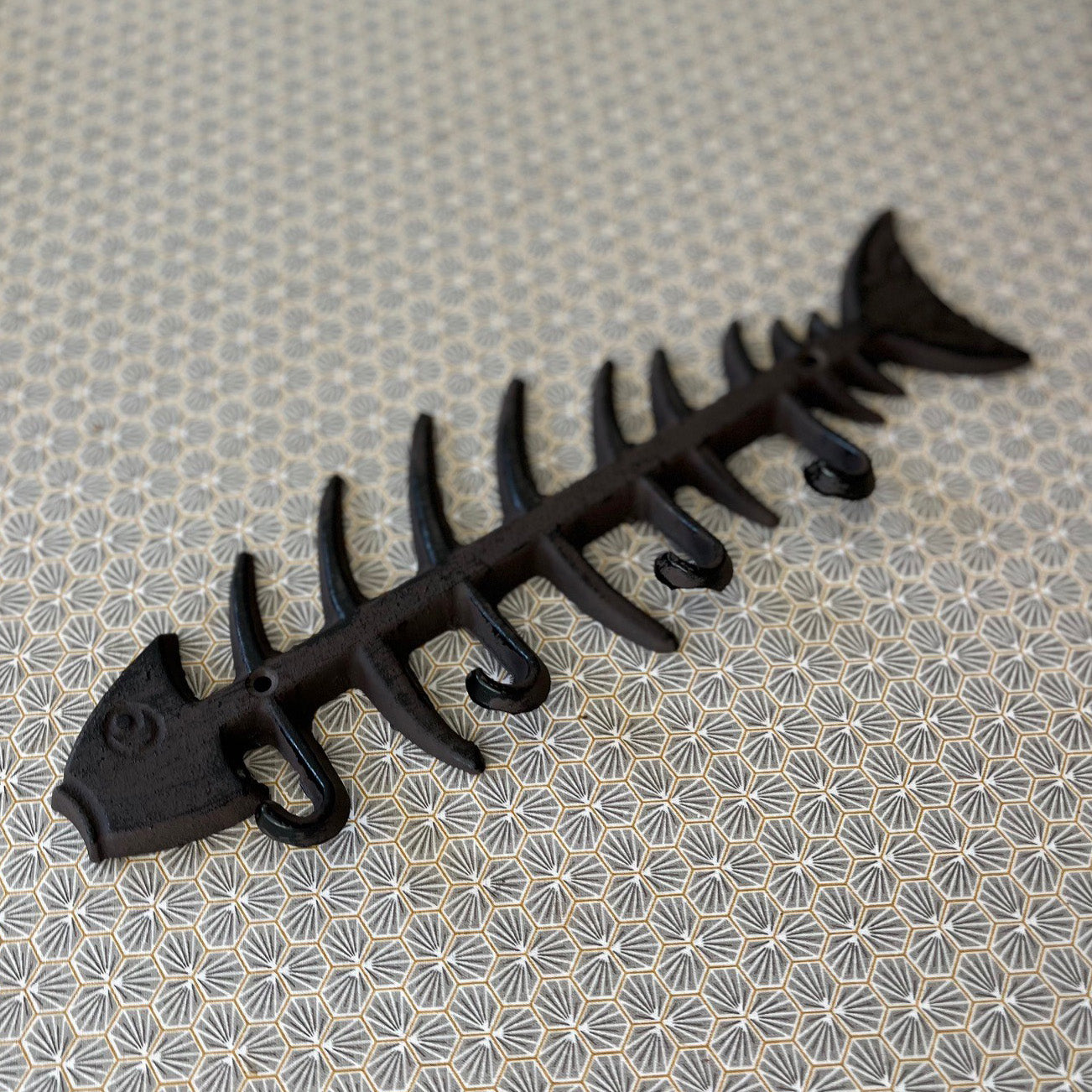 Cast Iron Fish Bone Wall Hook Racks (Pack of 2)