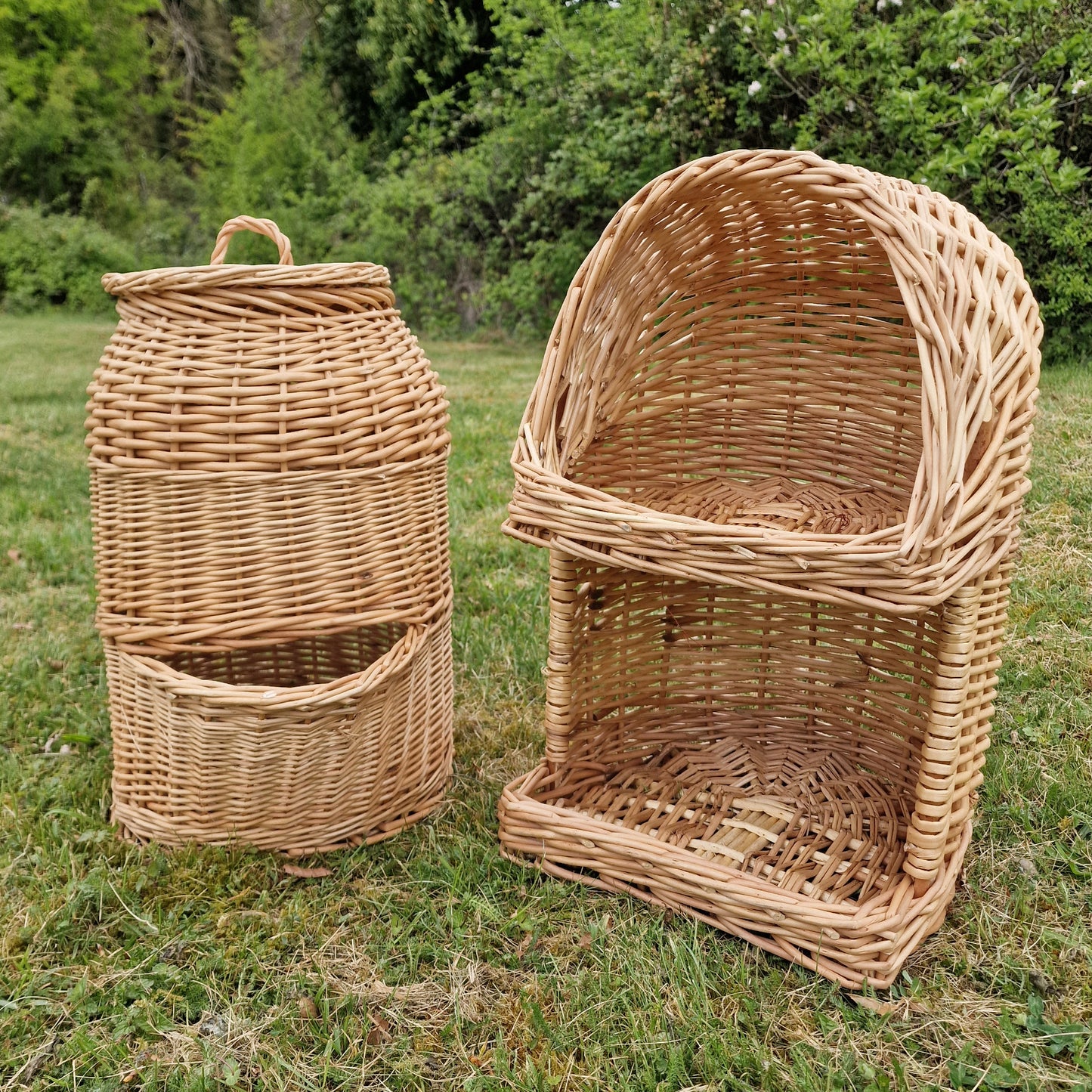 Willow Potato Hopper And Vegetable Storage Basket Set