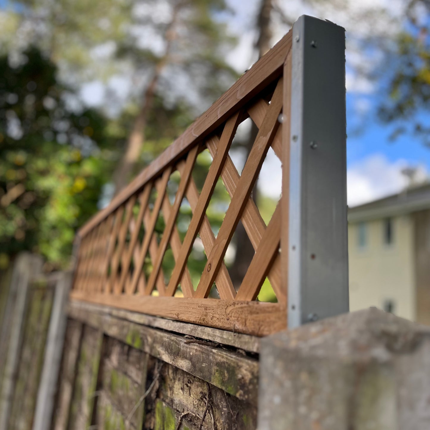 Set of 5 Wooden Framed Square Trellis Panels Fence Toppers (180cm x 30cm)