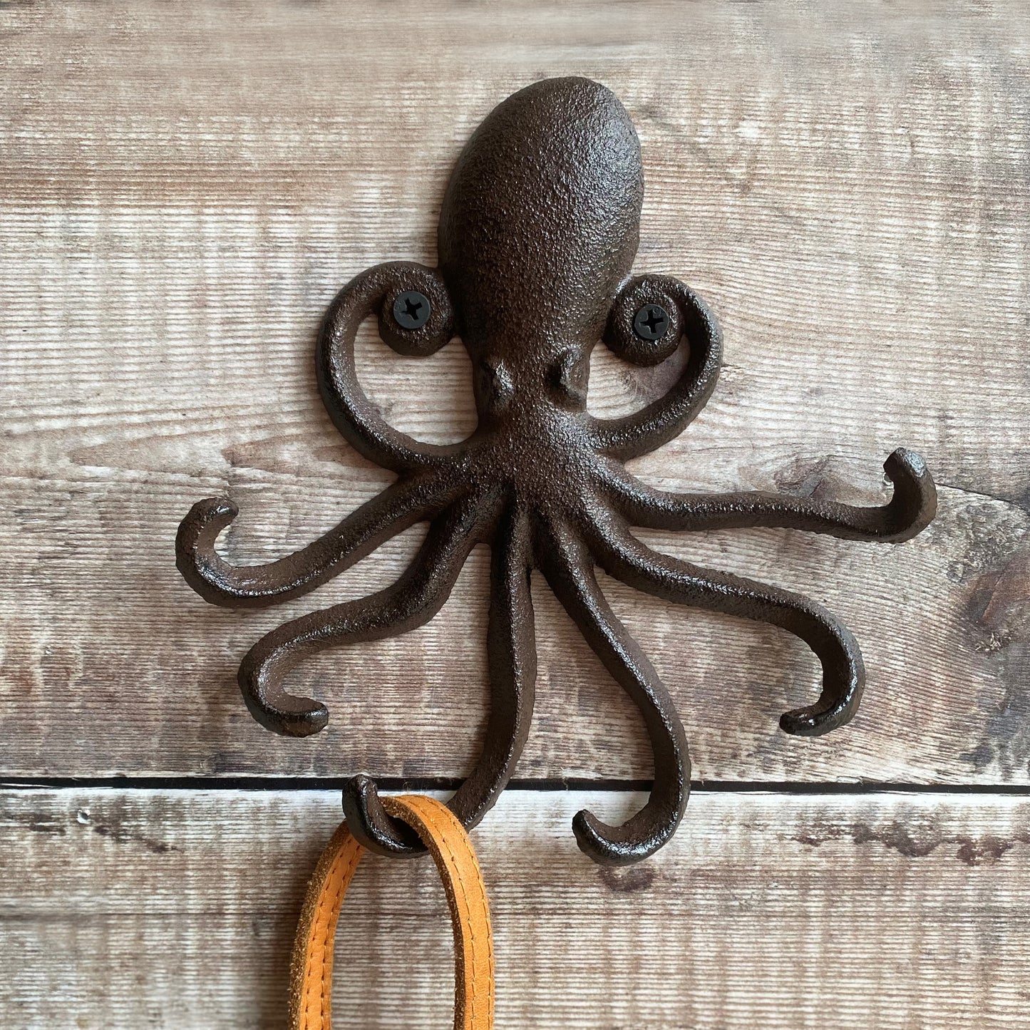 Octopus Wall Hook Rack and Loo Roll Holder in Cast Iron