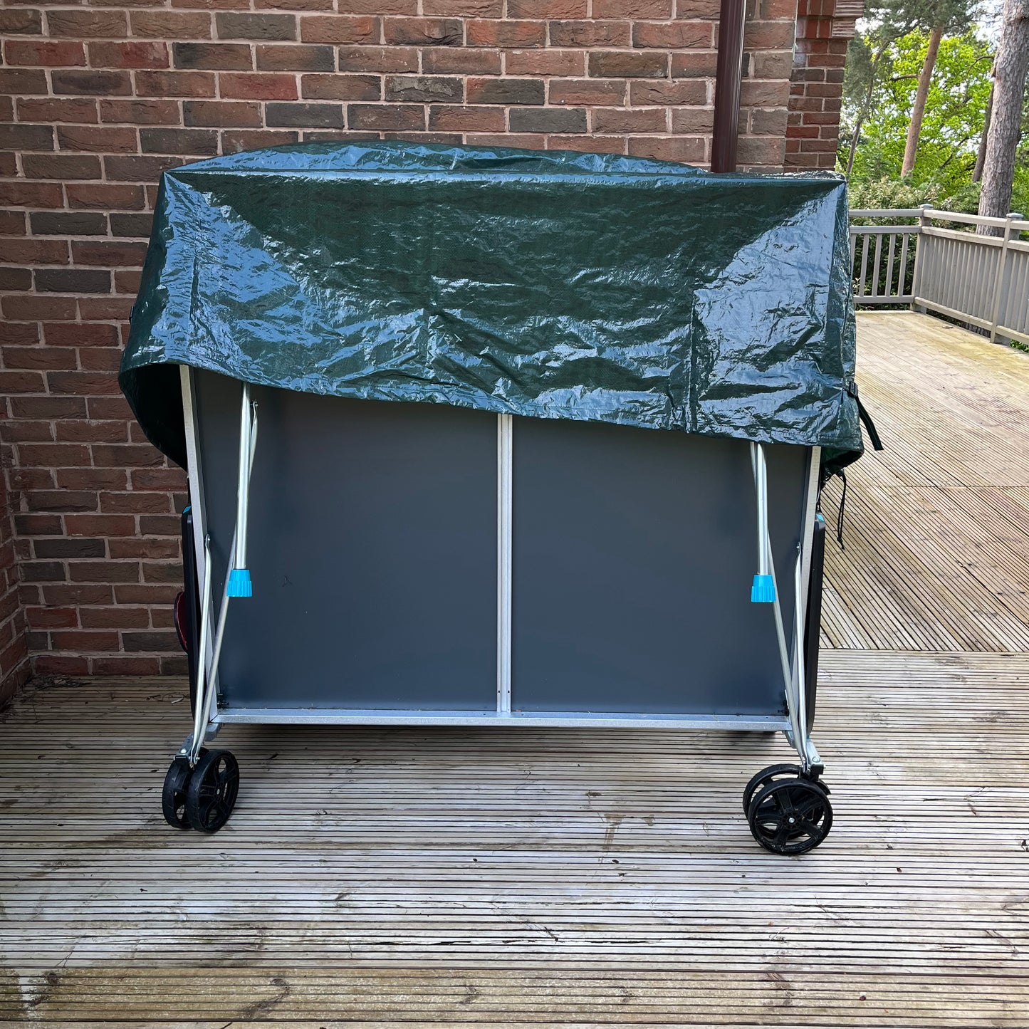 Waterproof Garden Outdoor Table Tennis Table Cover in Green (185cm)