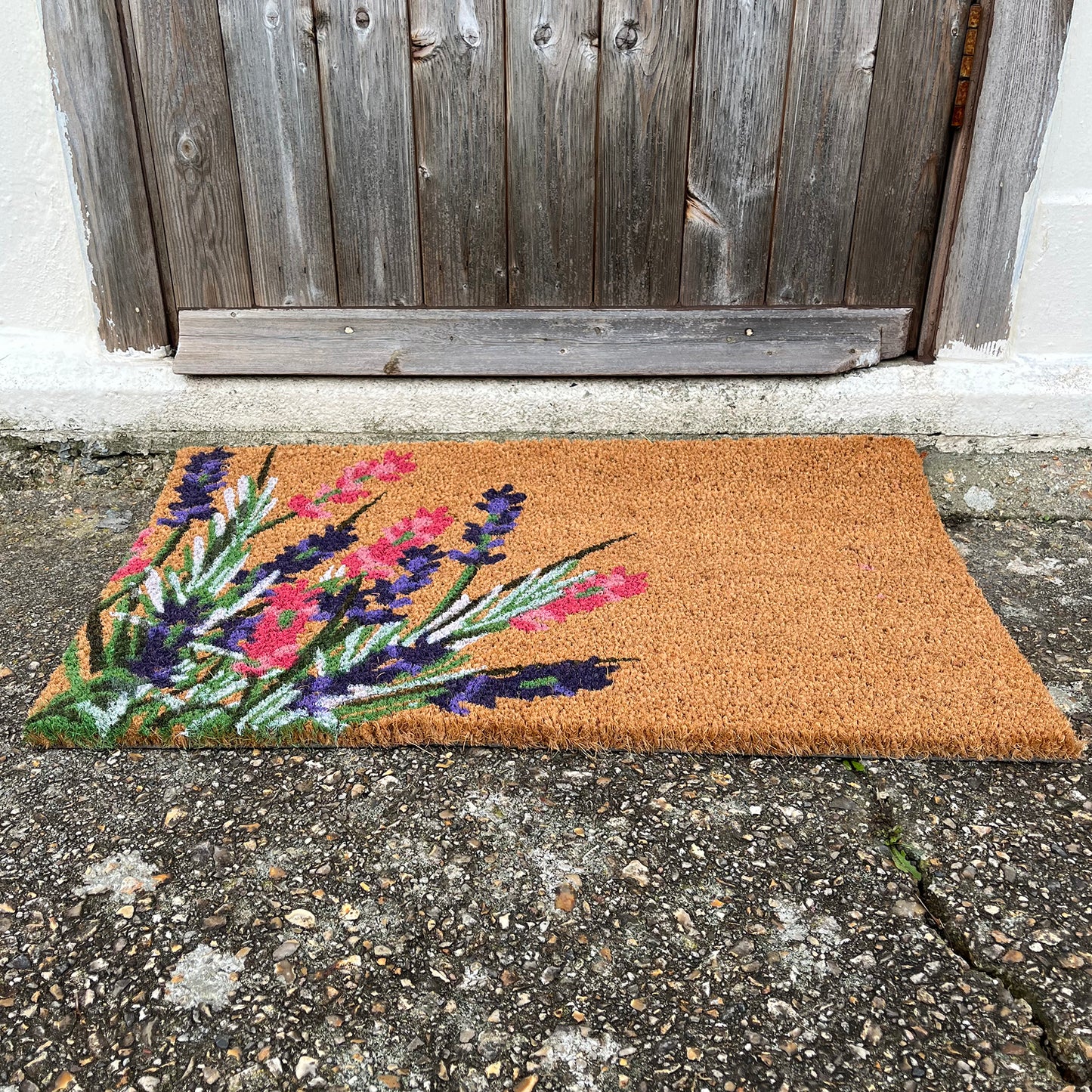 Wildflower Design Print Indoor & Outdoor Coir Doormat