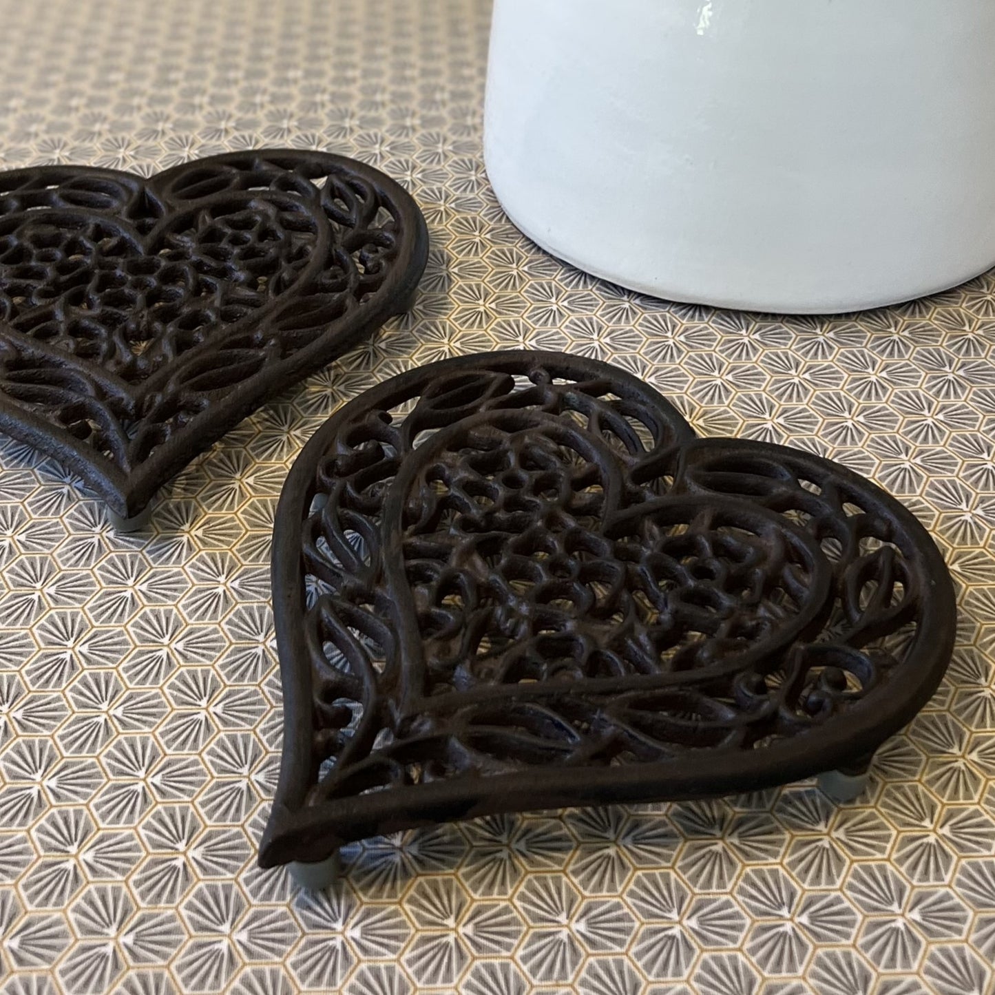 Cast Iron Heart Shaped Trivet (Pack of 2)