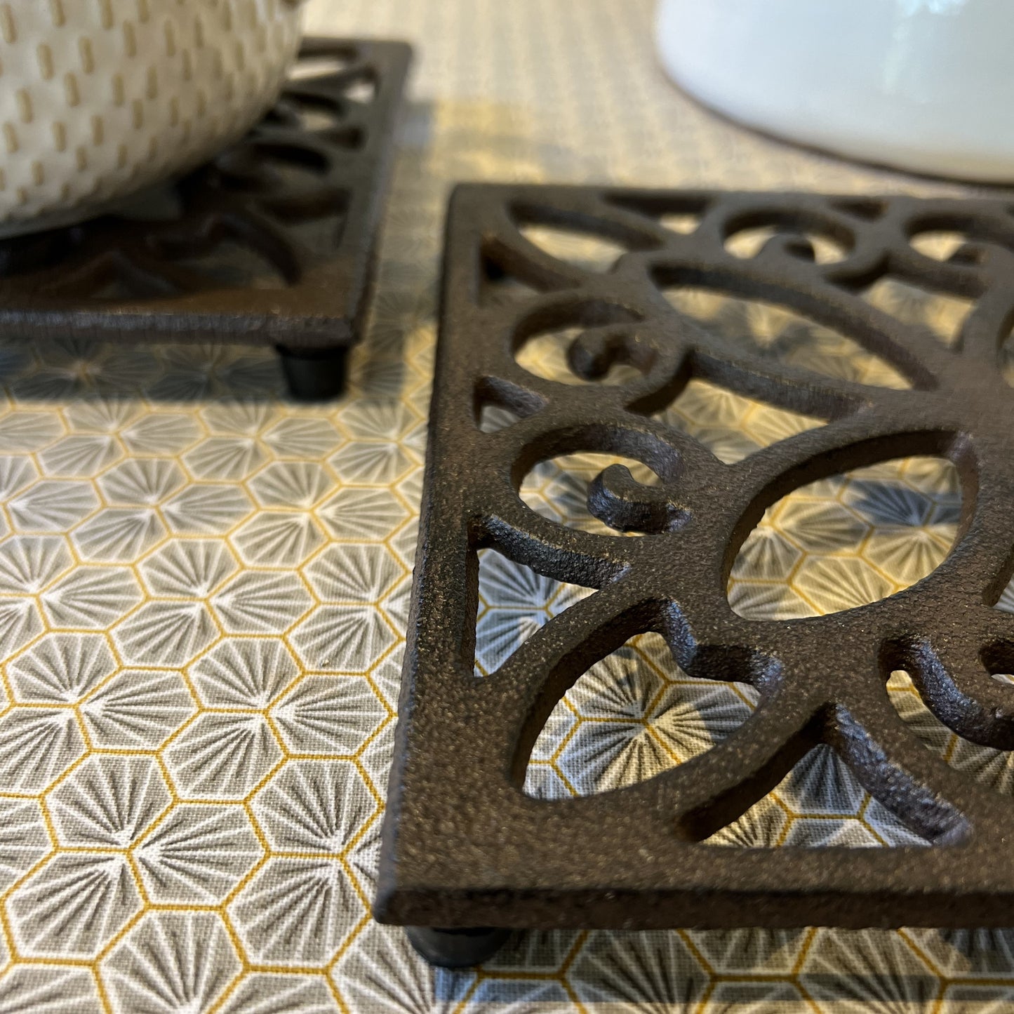 Cast Iron Square Table Trivet (Pack of 2)