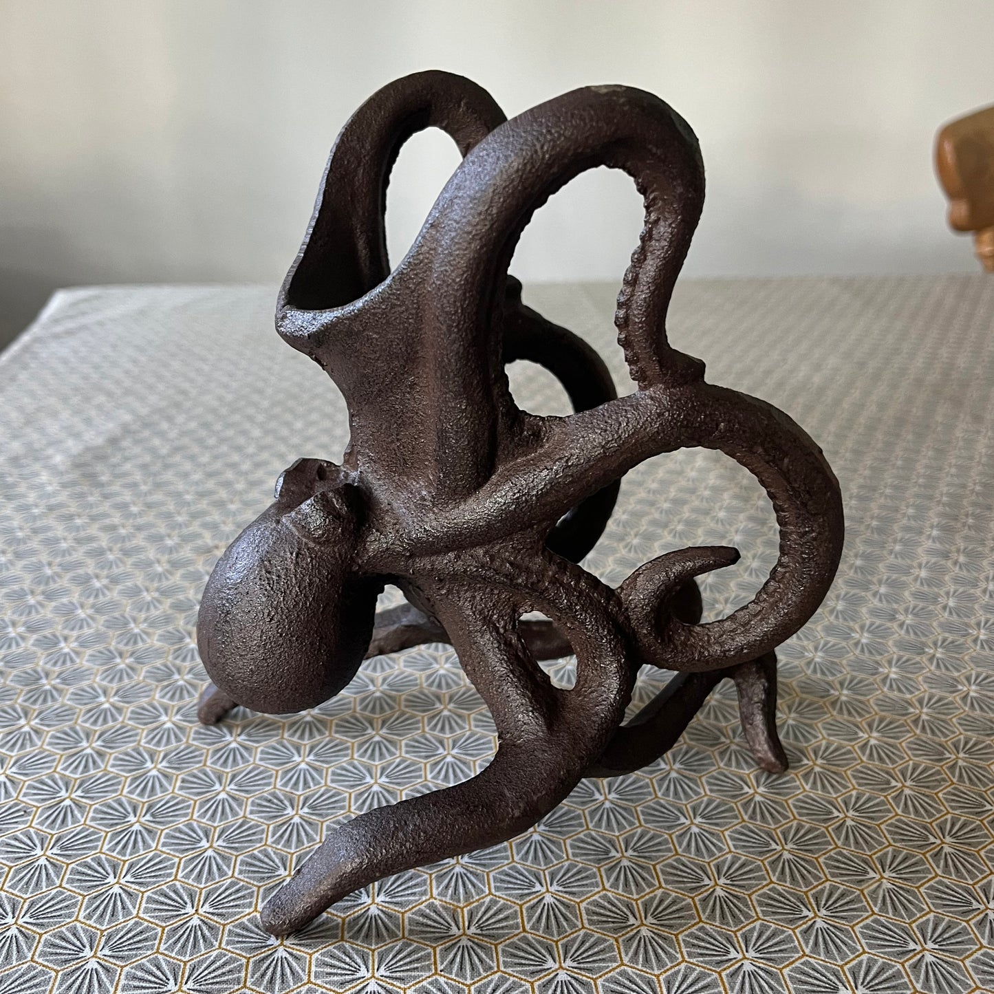 Cast Iron Octopus Shaped Wine Bottle Holder