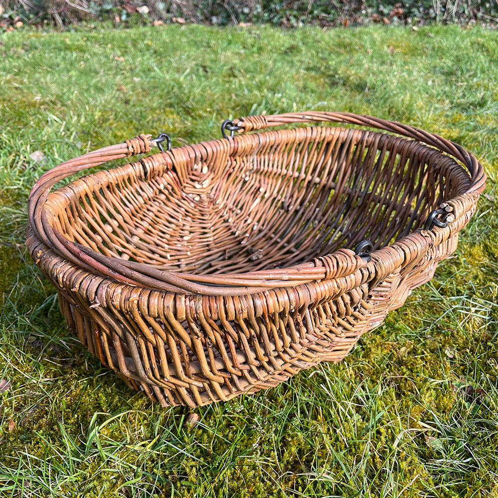 Natural Willow Wicker Garden Trug Basket (Set of 2)