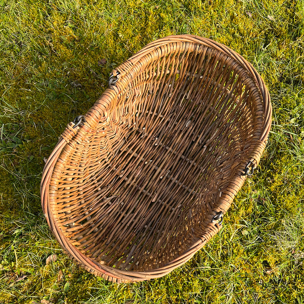 Natural Willow Wicker Garden Trug Basket (Set of 2)