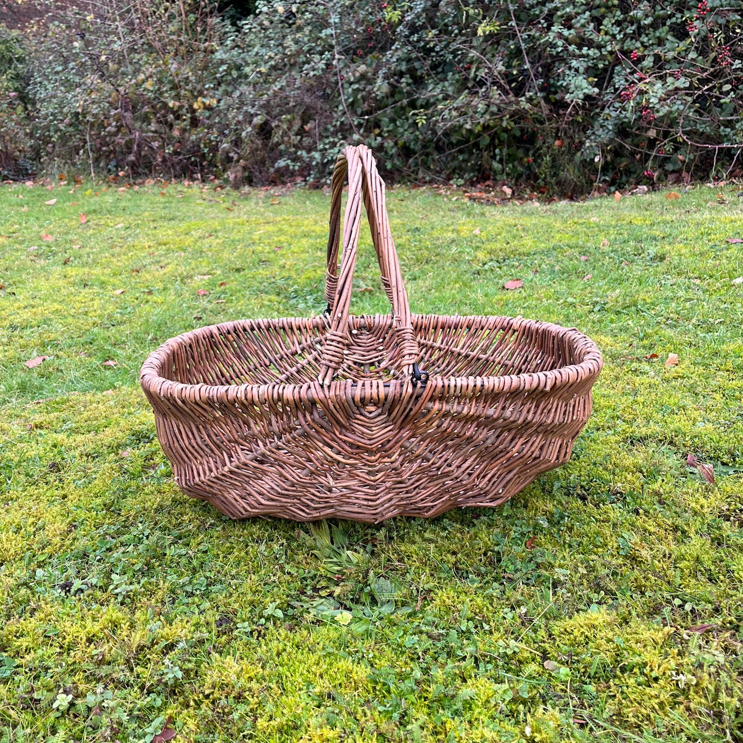 Large Natural Willow Wicker Garden Trug Basket (Set of 2)