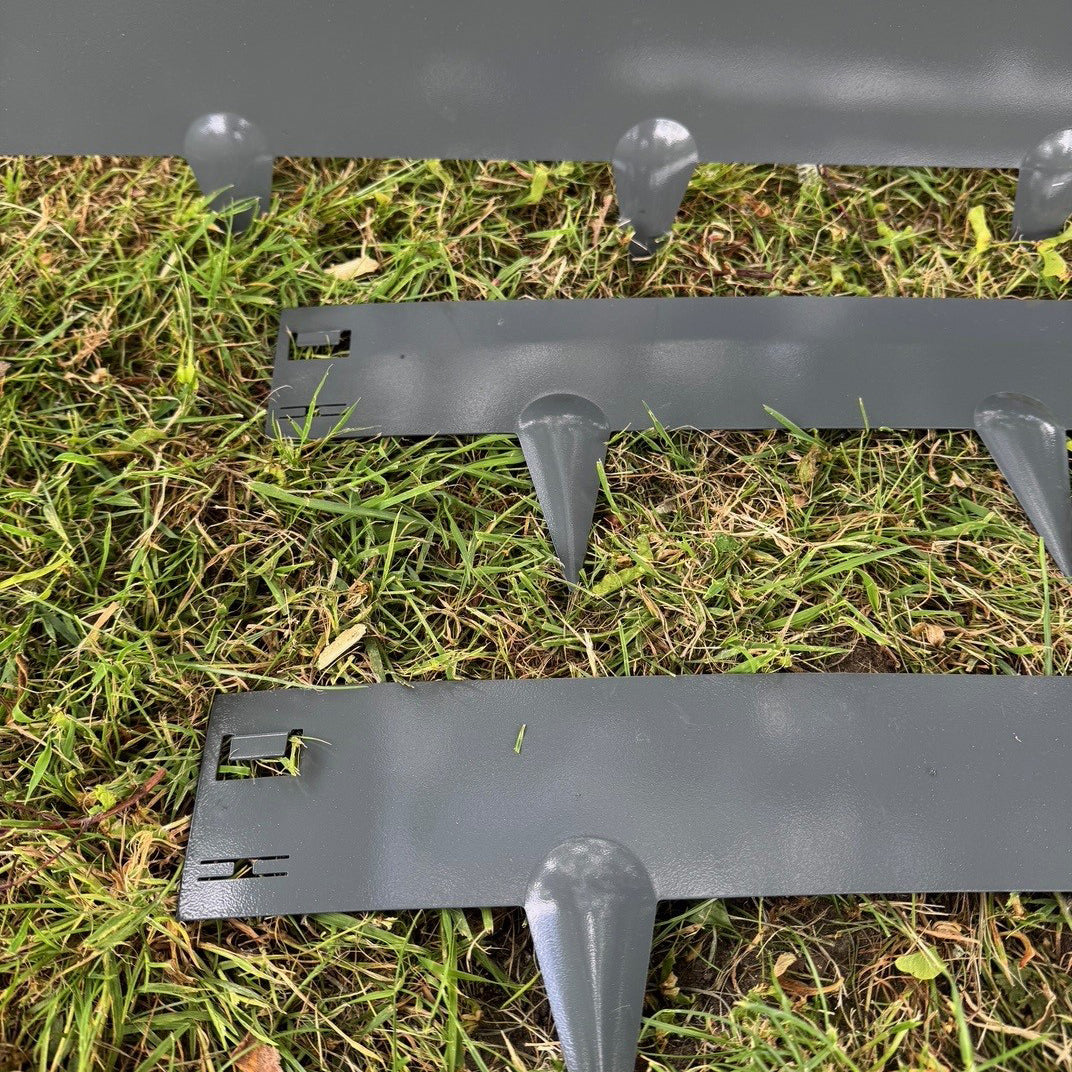 Metal Garden Lawn & Border Edging in Grey (106cm x 8cm) - 20 Panels