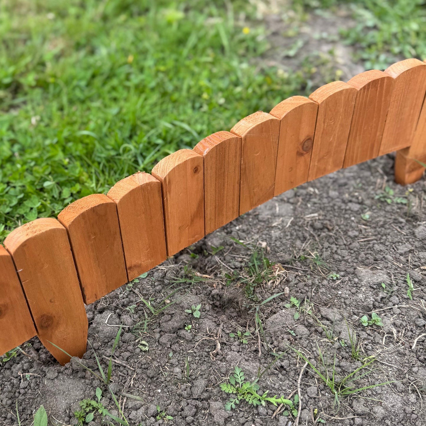 Wooden Log Roll Style Garden Lawn Edging (70cm x 10cm) - 6 Panels