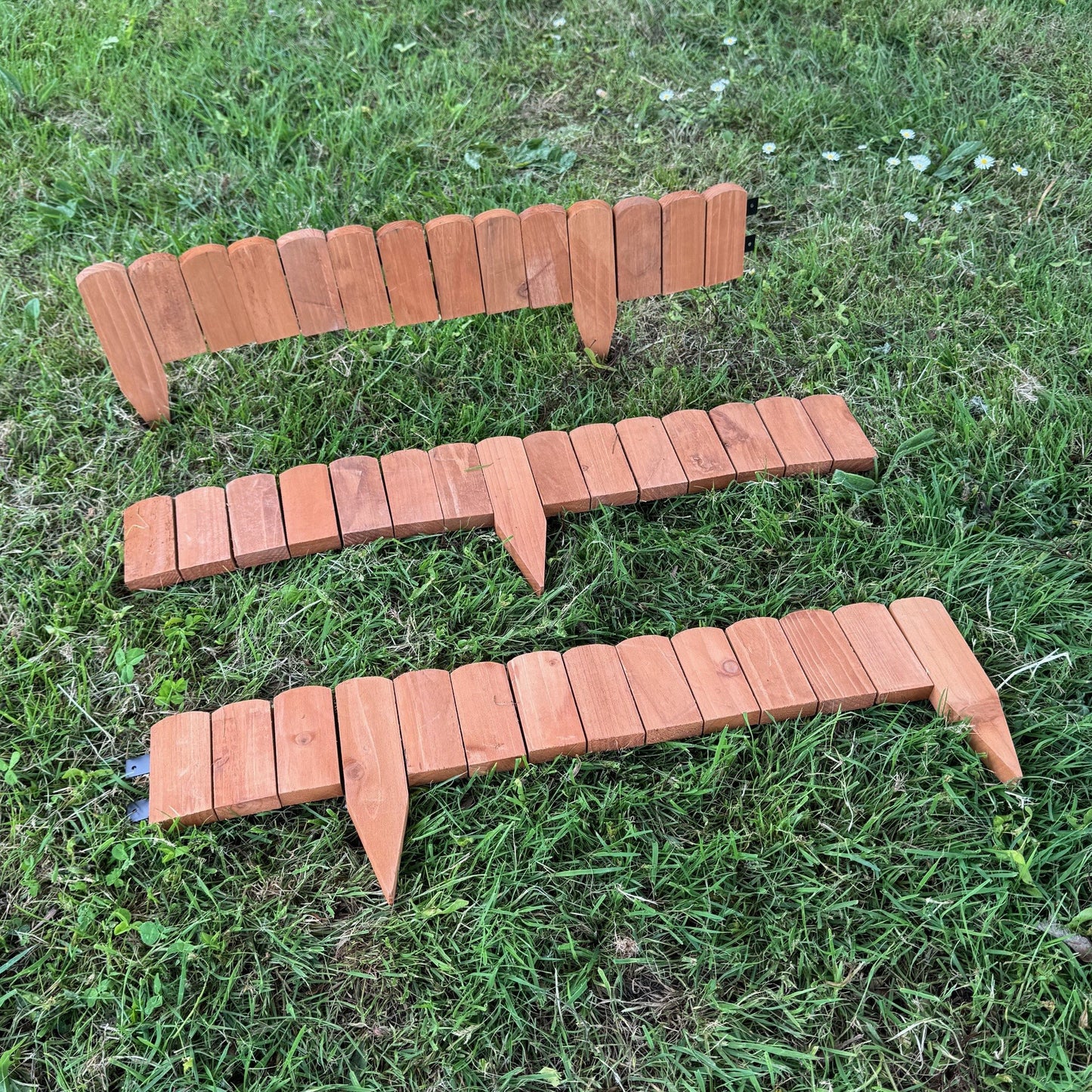 Wooden Log Roll Style Garden Lawn Edging (70cm x 10cm) - 6 Panels
