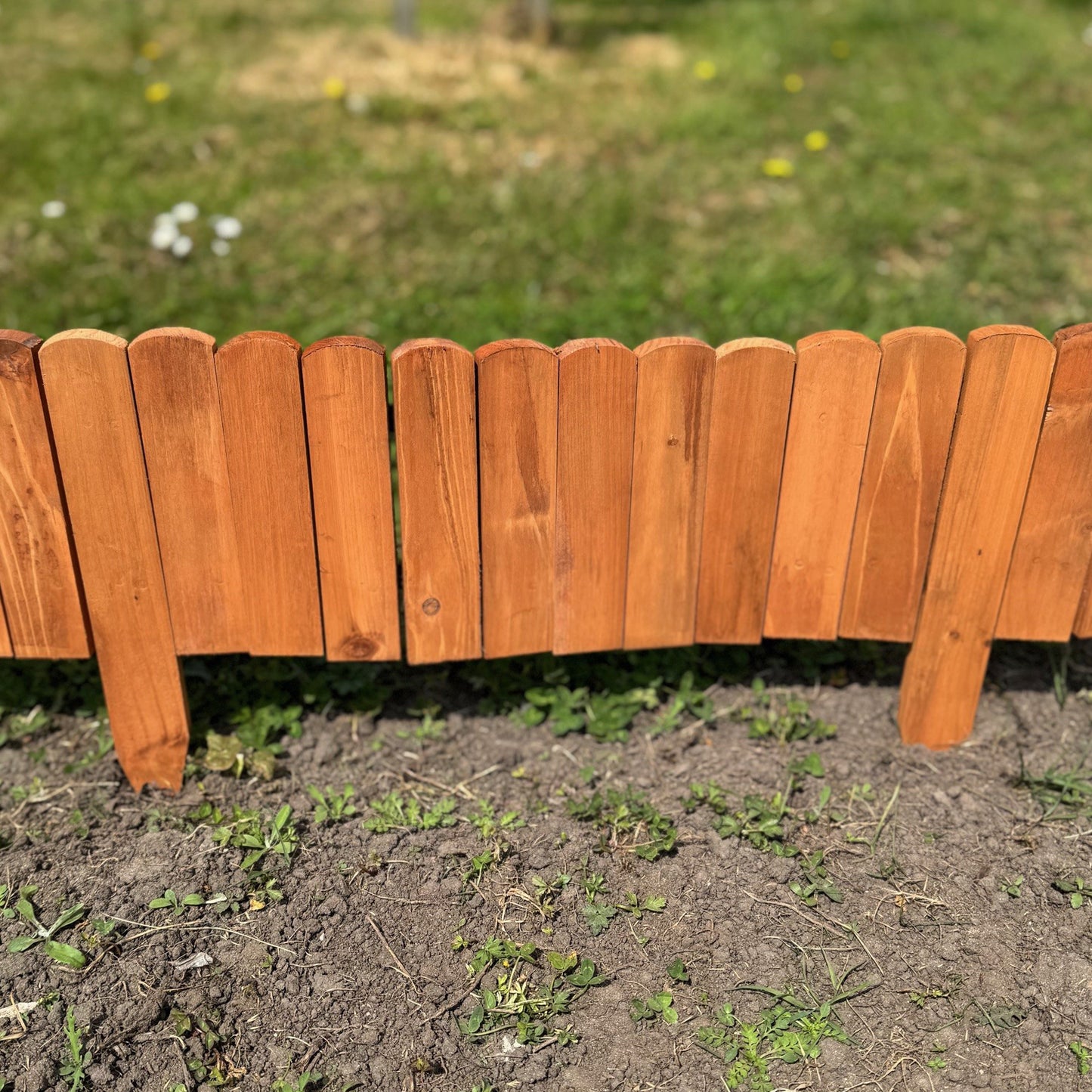 Set of 6 Wooden Lawn Edging Log Roll Style Panels (400cm x 20cm)