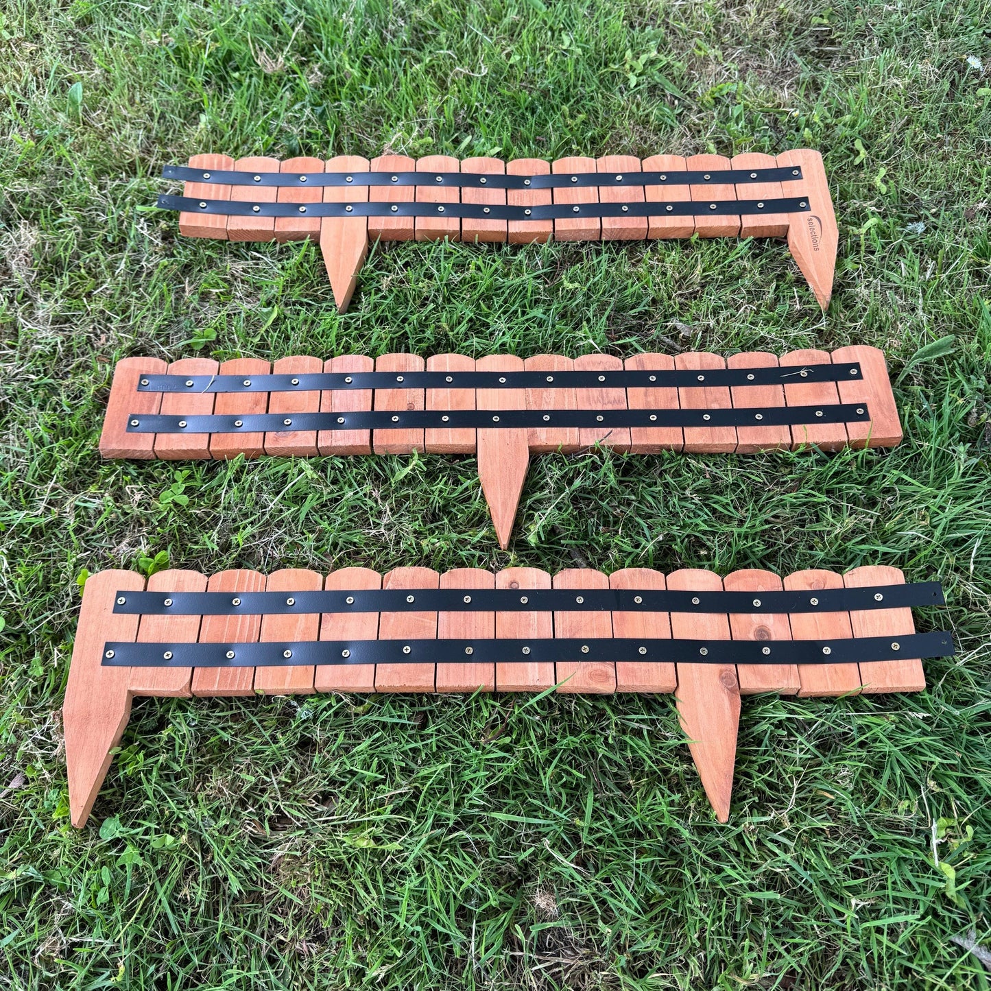 Wooden Log Roll Style Garden Lawn Edging (70cm x 10cm) - 6 Panels