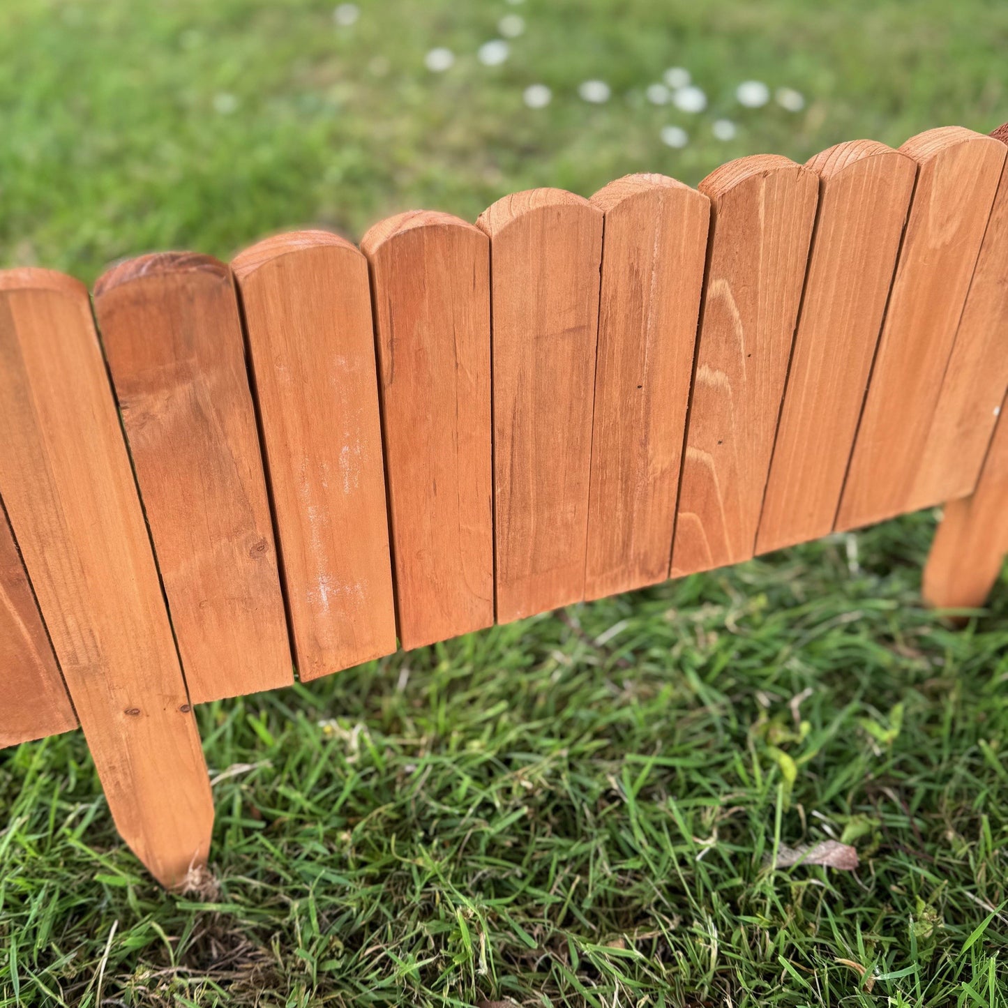 Set of 6 Wooden Lawn Edging Log Roll Style Panels (400cm x 20cm)