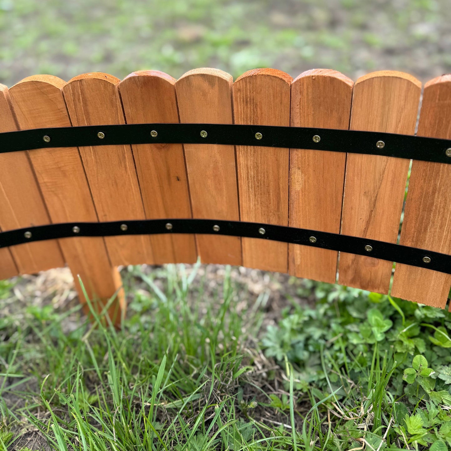 Set of 6 Wooden Lawn Edging Log Roll Style Panels (400cm x 20cm)